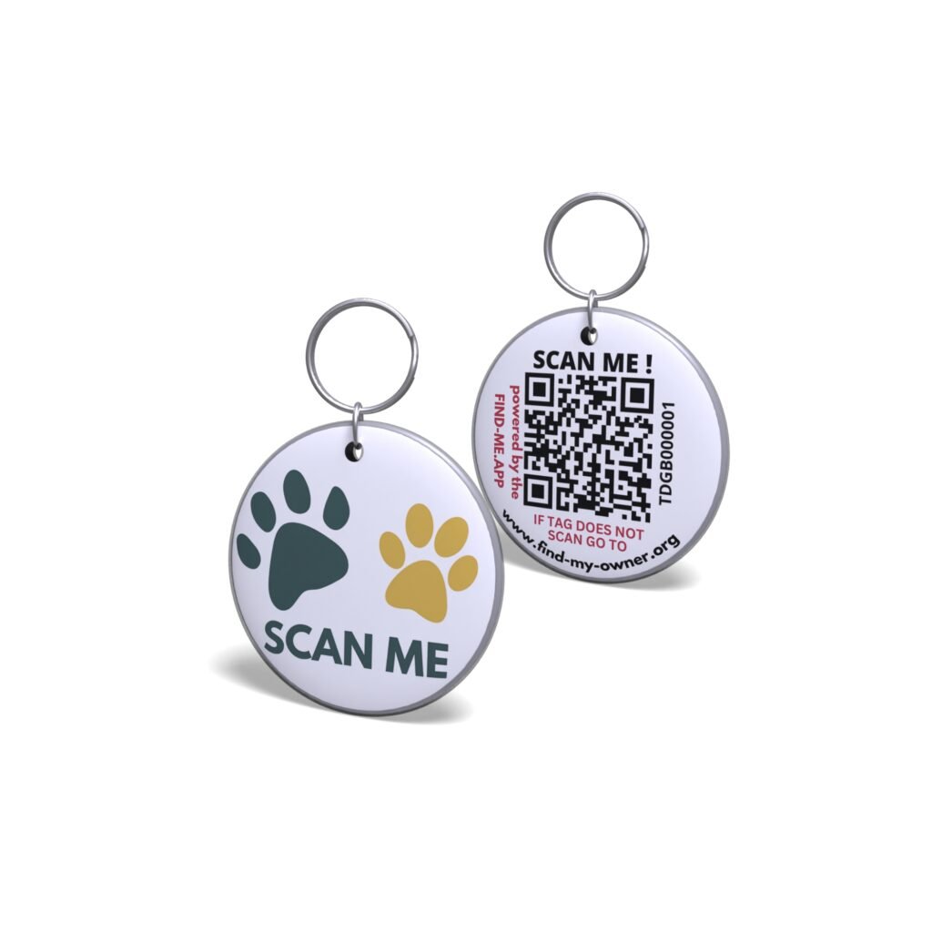 Yellow Paw QR Code Cat Tags