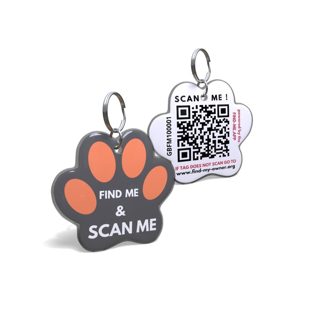 Peach On Grey ID pet Tags