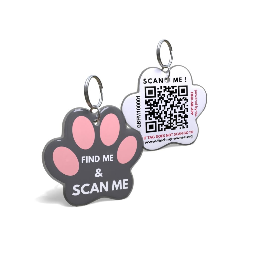 Pink On Grey Tags Pet